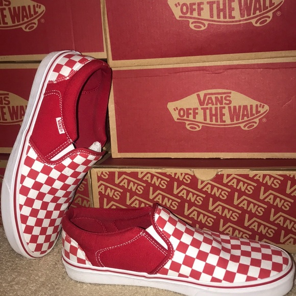 Vans Shoes - Red checkered vans